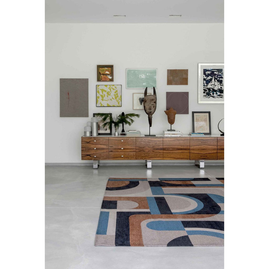 Eco Rug – Camel Blue – Mattan i brunt och blått