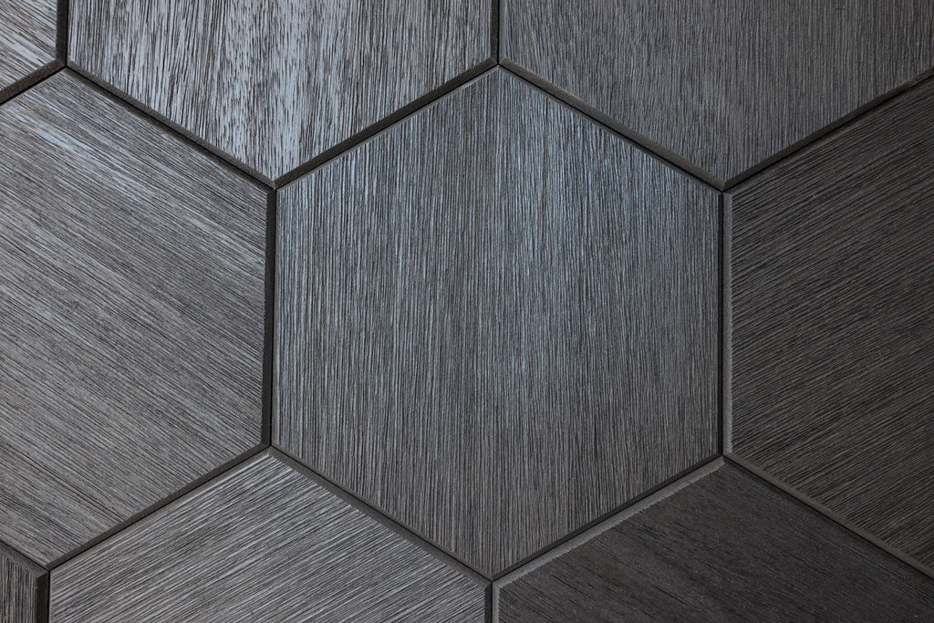 Väggpanel Hexa XL Svart – Massivt trä | DecNord