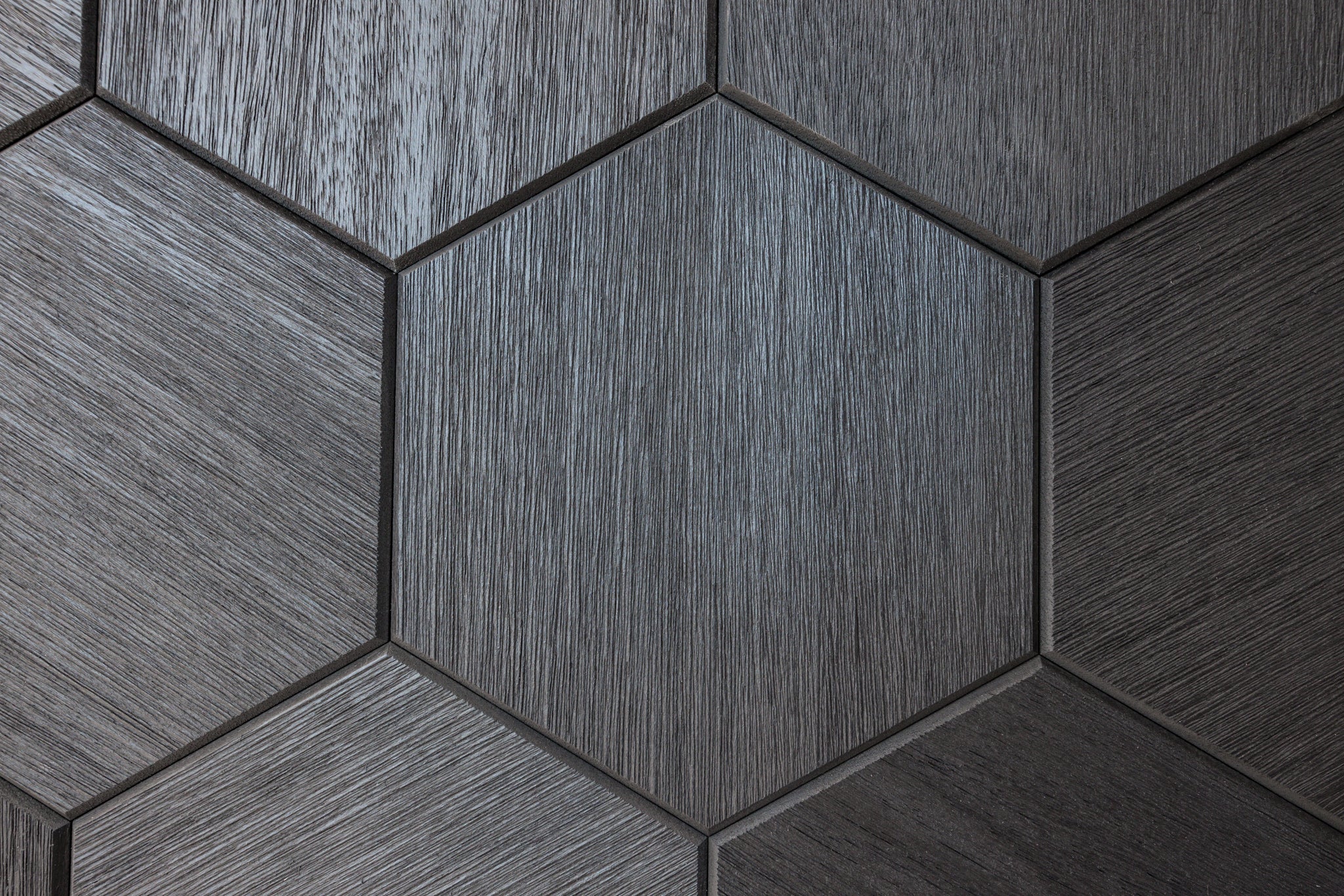 Väggpanel Hexa XL Svart – Massivt trä | DecNord