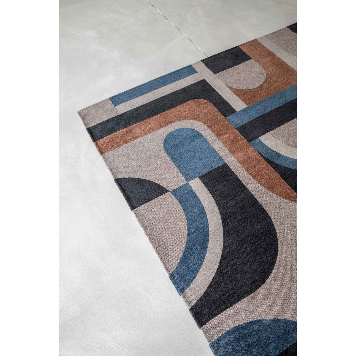 Eco Rug – Camel Blue – Mattan i brunt och blått