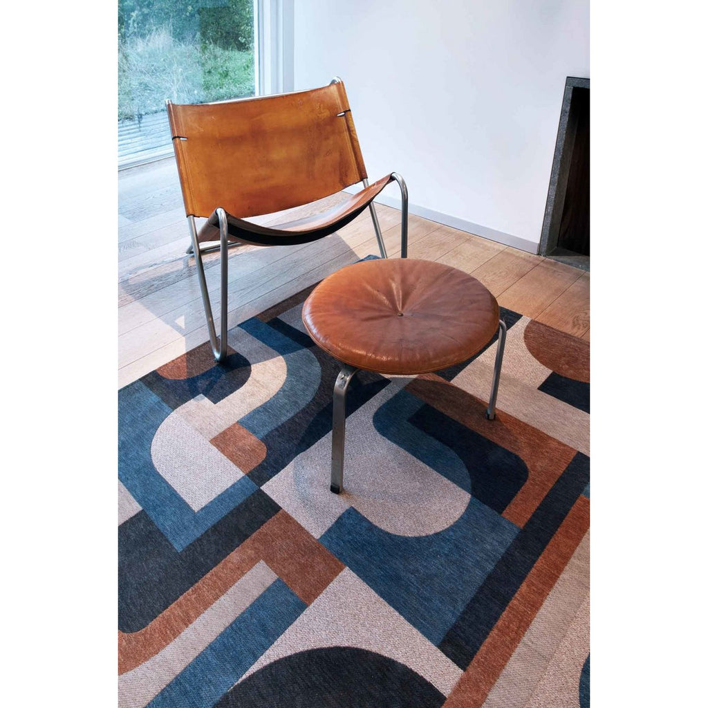 Eco Rug – Camel Blue – Mattan i brunt och blått