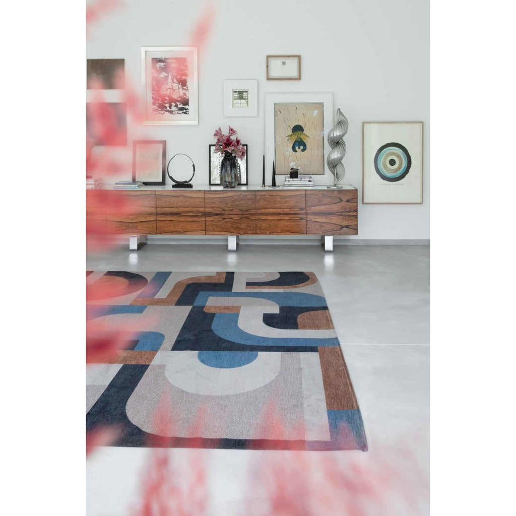 Eco Rug – Camel Blue – Mattan i brunt och blått