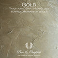 Metallisk yta i kulören Gold – Pure & Original High Gloss Elements