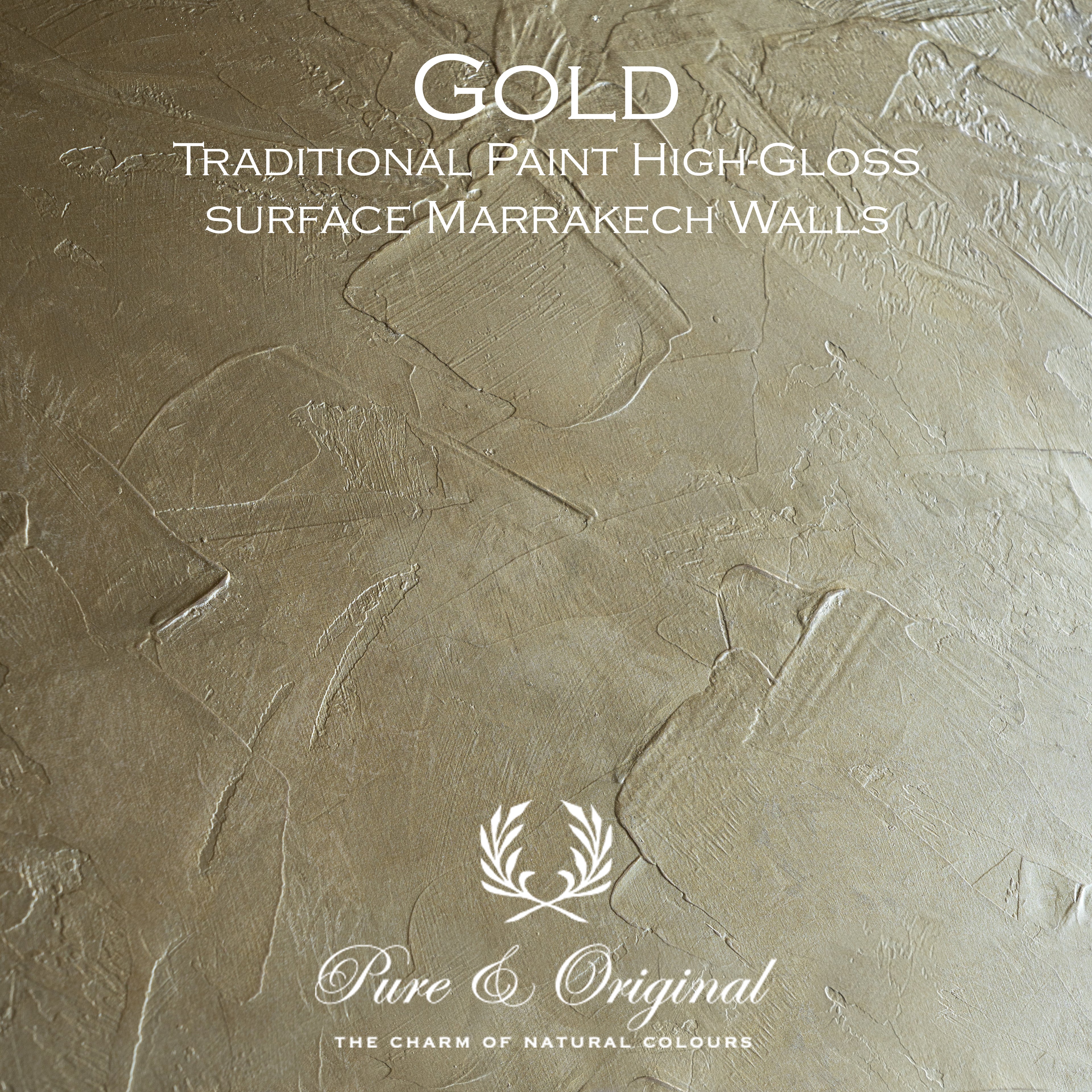Metallisk yta i kulören Gold – Pure & Original High Gloss Elements