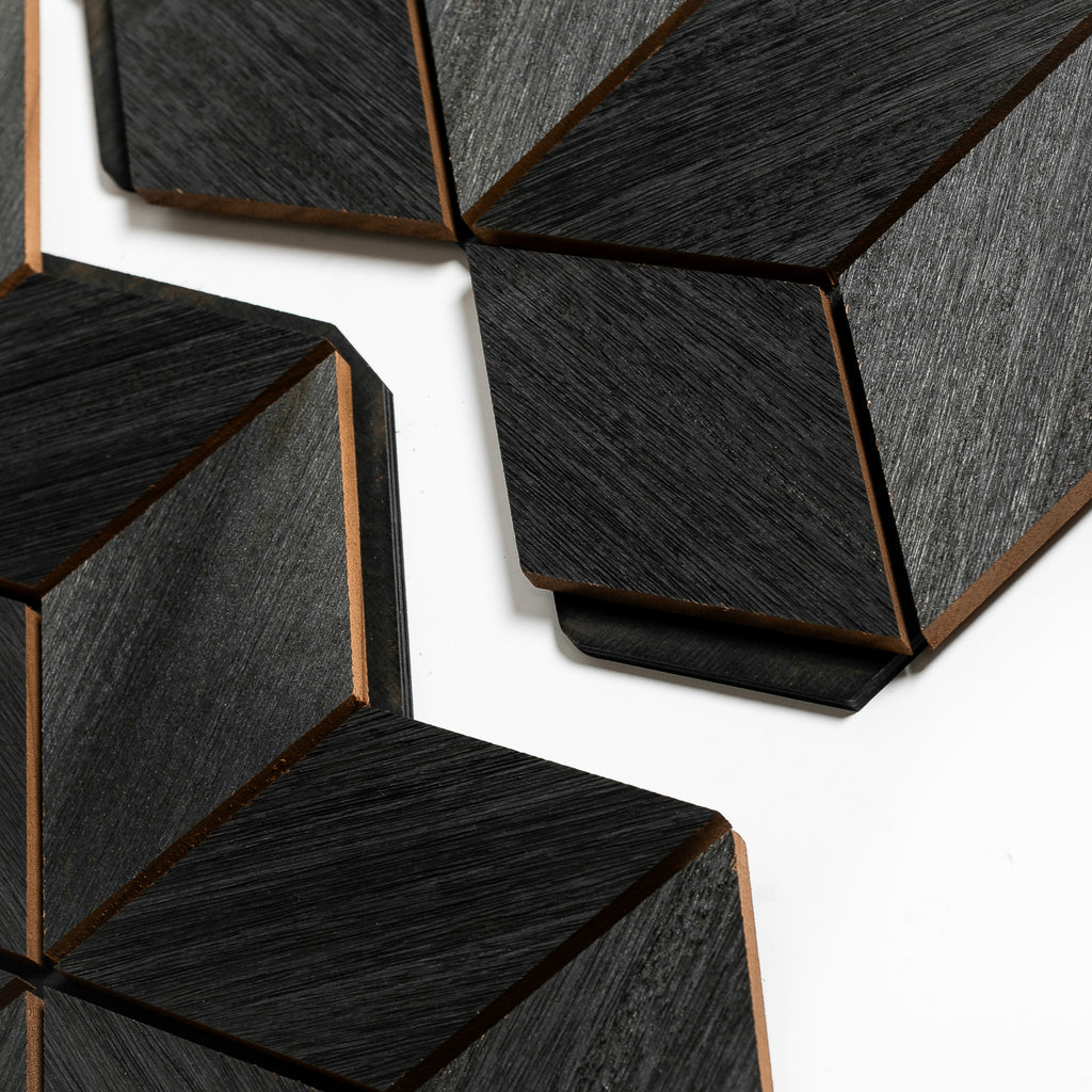 Väggpanel Rhombus Thermo Black Massivt trä | DecNord
