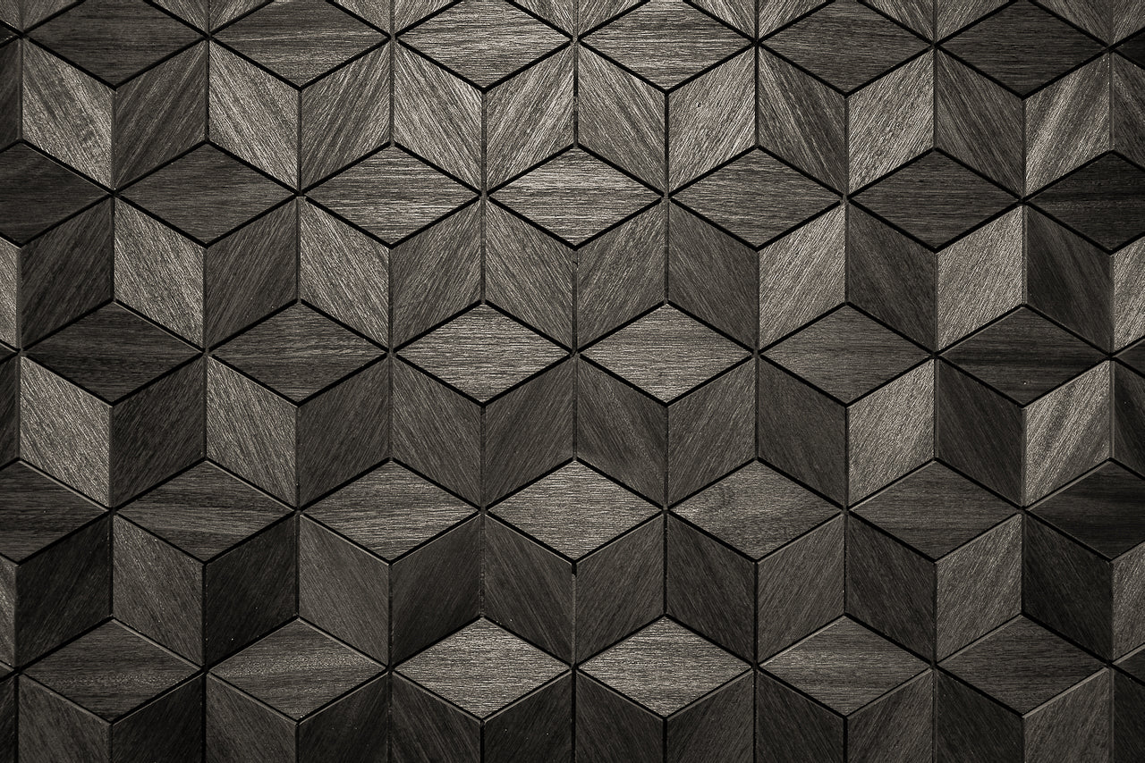 Väggpanel Rhombus Black– Massivt trä | DecNord