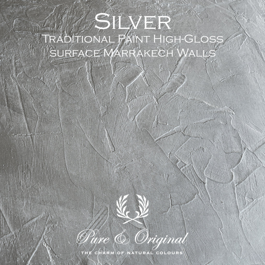 Metallisk yta i kulören Silver – Pure & Original High Gloss Elements
