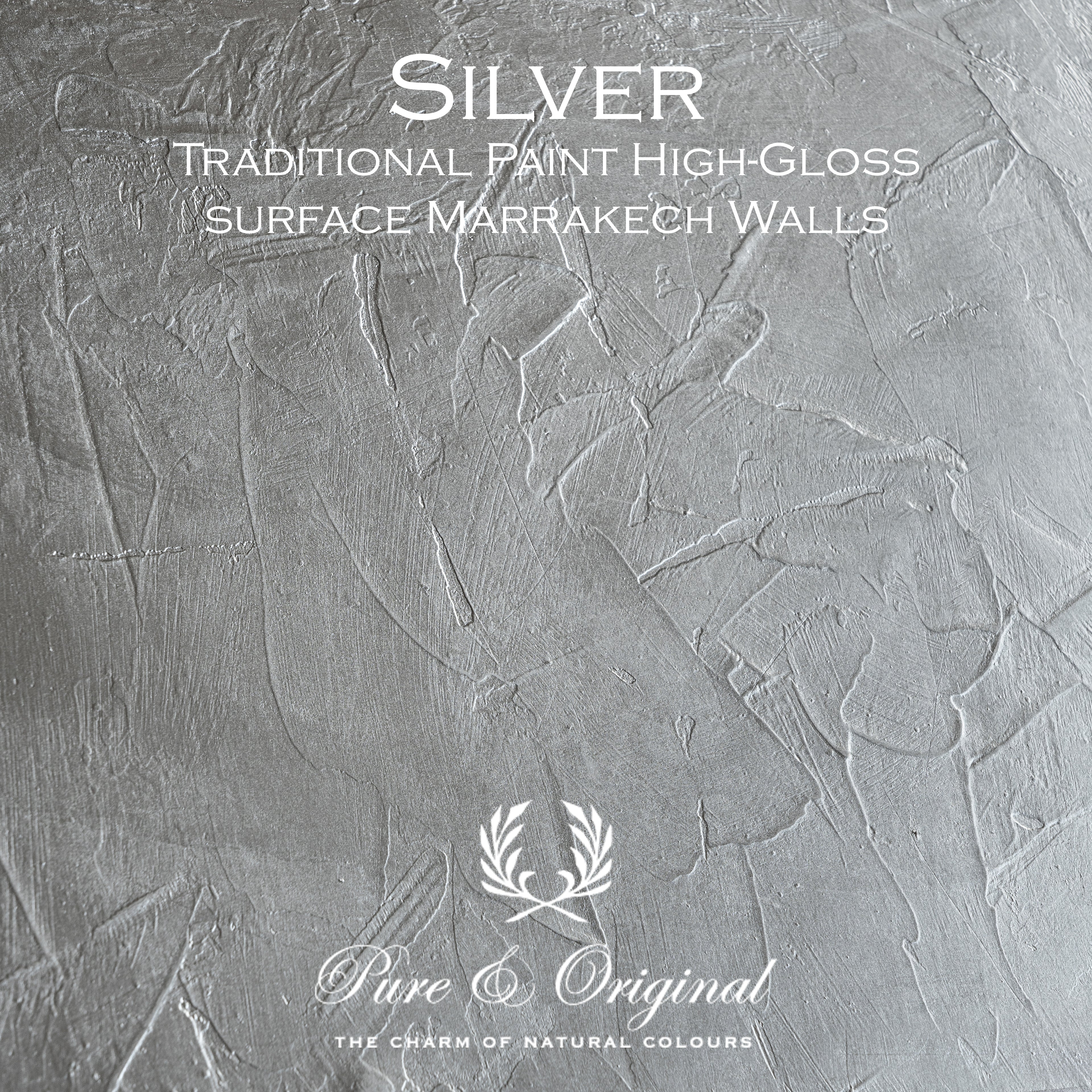 Metallisk yta i kulören Silver – Pure & Original High Gloss Elements