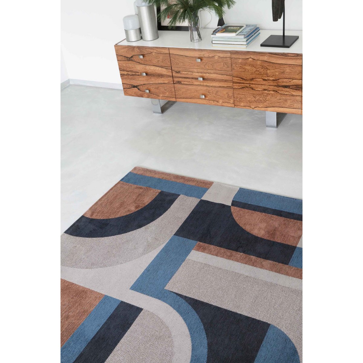 Eco Rug – Camel Blue – Mattan i brunt och blått
